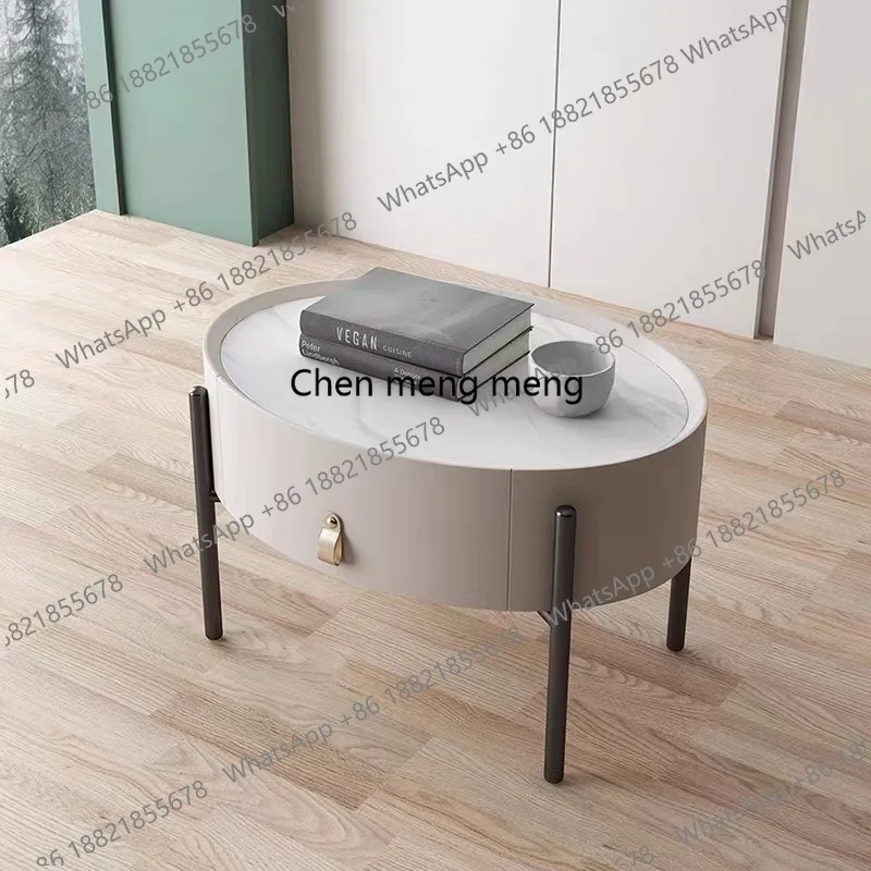 

Итальянский минималистичный прикроватный столик из каменной плиты для спальни, шкаф для хранения из цельного дерева, гостиная, диван, небольшой приставной столик для отеля