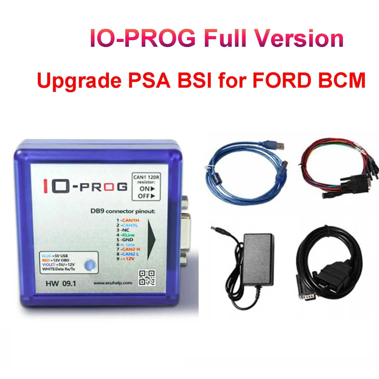 Full IO PROG Tools ECU TCM BCM & EPS programator BD9 złącze Pinout I/O Terminal Io-prog dodać nową licencję na PSA BSI dla FORD