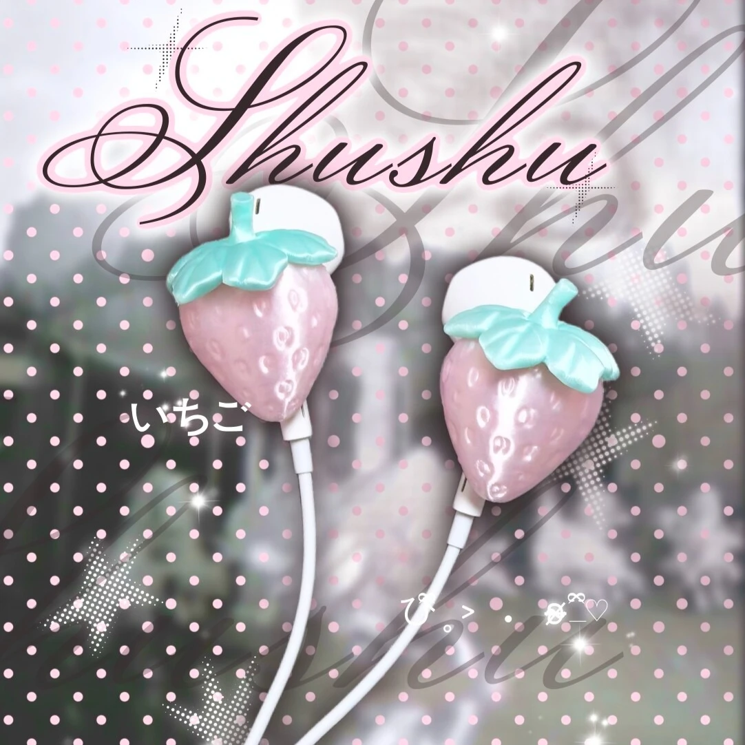Strawberry Headphone Decoration Customization for AirPods1/2/3/4/Pro3 Cute Wired Wireless Headphone Decoration Accessories DIY