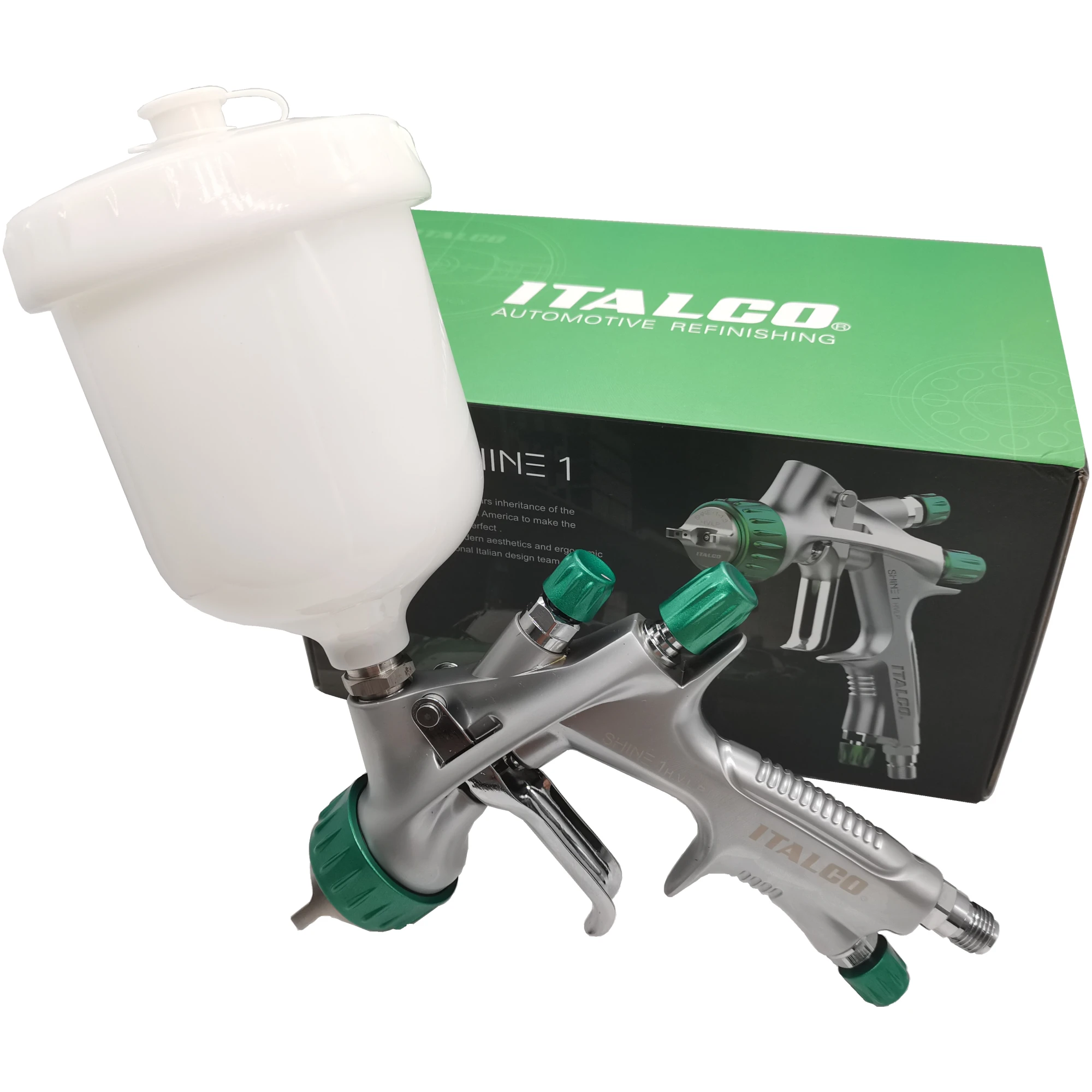 ITALCO SHINE 1 H.V.L.P SPRAY GUN SPRAY GUN 1.3 tip 600ml cup USA brand Original