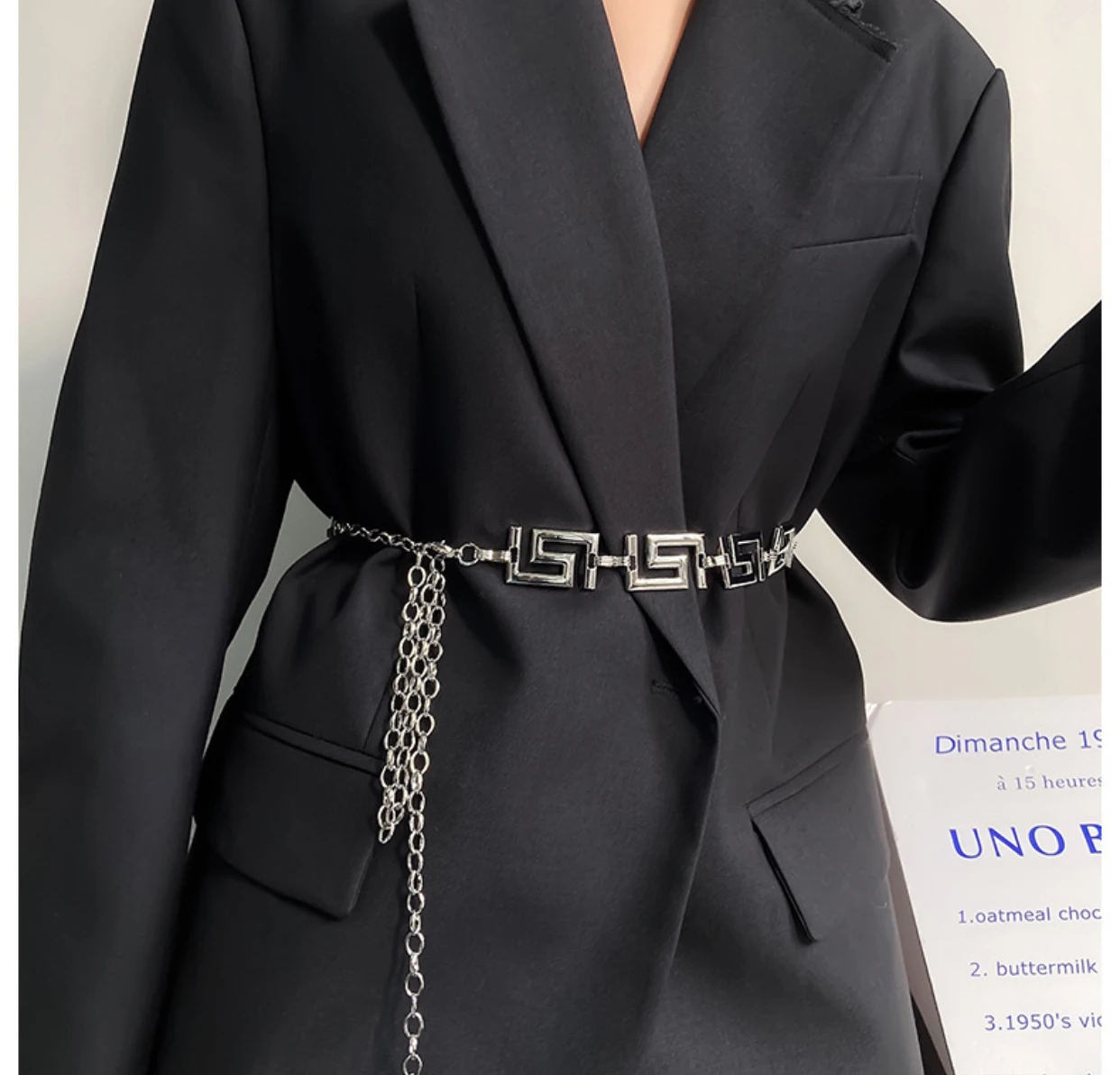

Metal design sense 118 * 2.4cm waist chain women's new fashion retro versatile design sense belt decoration match with dress