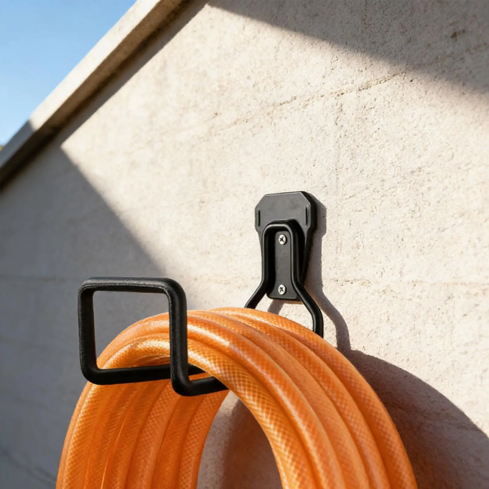 Heavy Duty Garden Hose Holder Wall Mounted Carbon Steel Hose Hanger Outdoor Garage Organizer for Yard
