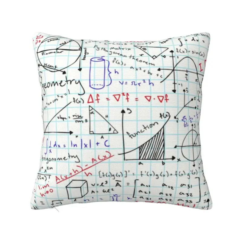 Math Homework Luxury Pillow Cover Home Decorative Geek Teacher Gift Chair Cushion