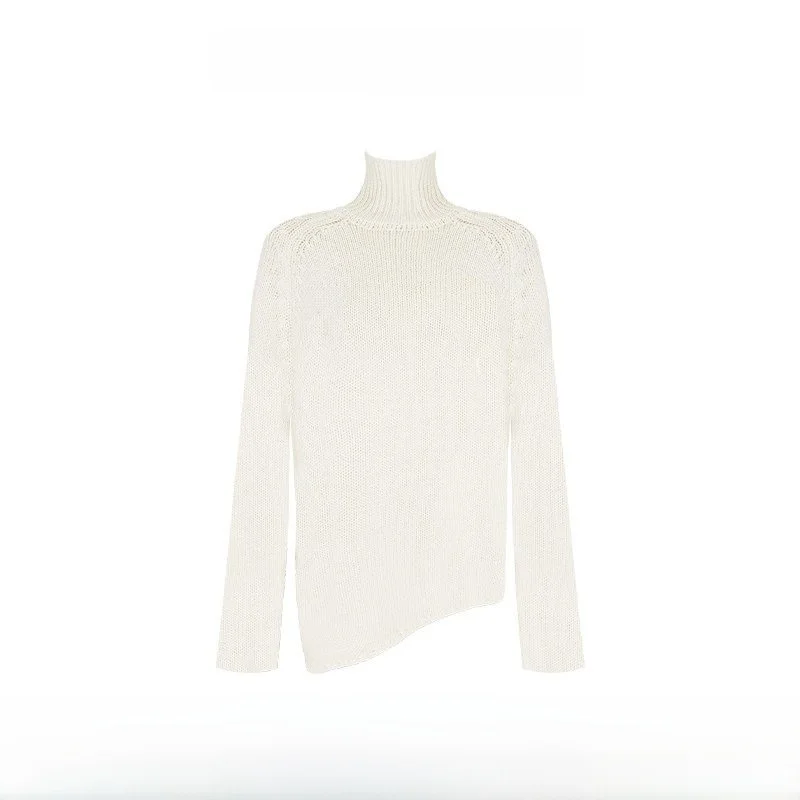 

Теплый шерстяной свитер из высококачественной шерсти для женщин, зима 2025, облегающий, повседневный, свободного кроя, вязаный, удлиненный, стандартной длины