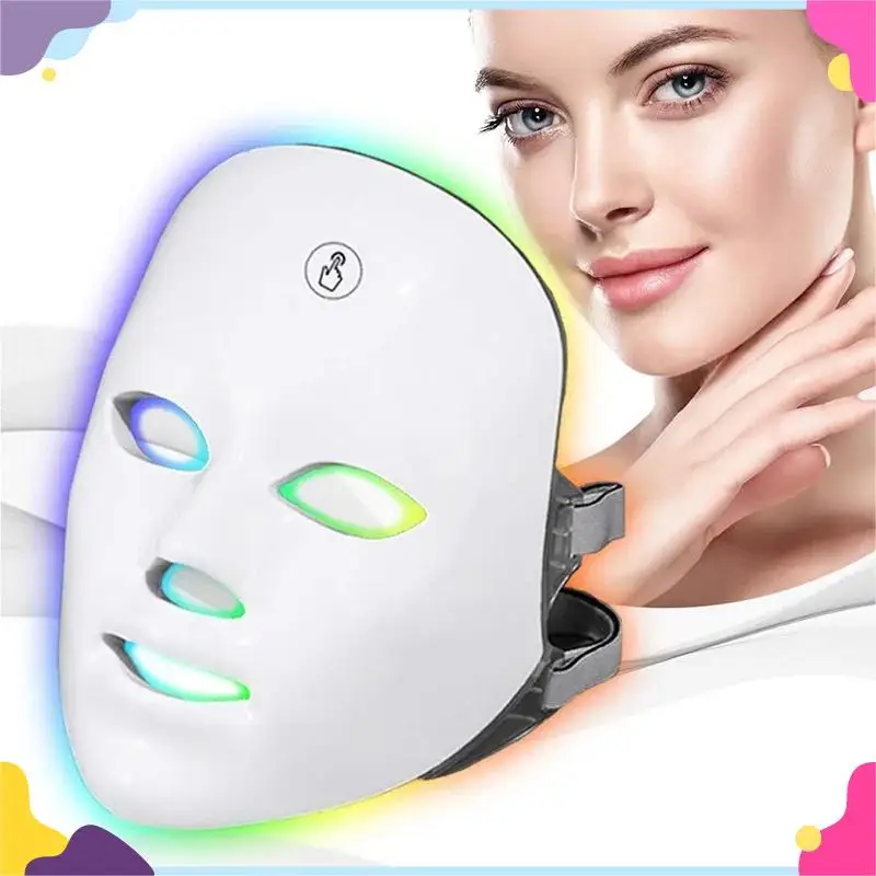 

Rechargeable LED masque 7 couleurs photon Therapy beauté masque rajeunissant peau anti - acné Home Lifting blanchiment beauté