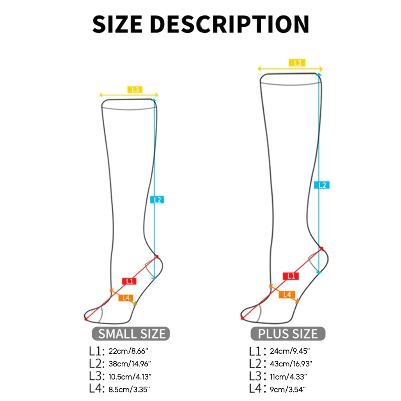 Knee High Compression Stocking Socks, 2-Pairs Sports Compression Socks Women Men