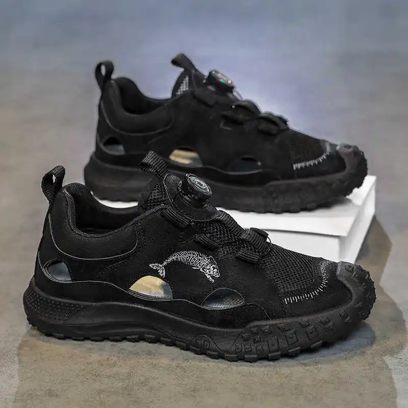 Synthetic Leather Flat-heeled Mother Boots Mary Jane Demi-season Shoes For Men Sneakers Black Sport Models Sapatenes