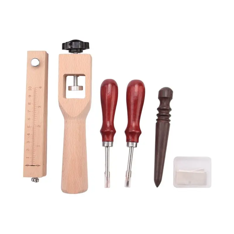 

AEE4-4Pieces Leather Strap Cutter Adjustable Leather Strip Cutter Strap Cutter Sets With Polished Tools For DIY Craft Cutting