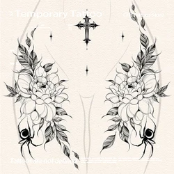 Fake Tatto Temporary Tattoos American Flower Cross Herbal Juice Tattoo Stickers Waterproof Tattoo Supplies and Accessories Art