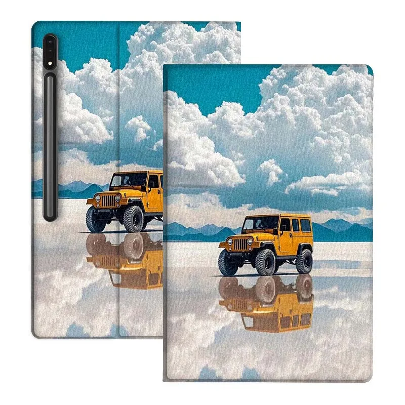 

Cool Yellow Car Reflection For Samsung Galaxy Tab S10 S9 S8 S7 FE Lite Soft Flexible Support Tablet Case Gift
