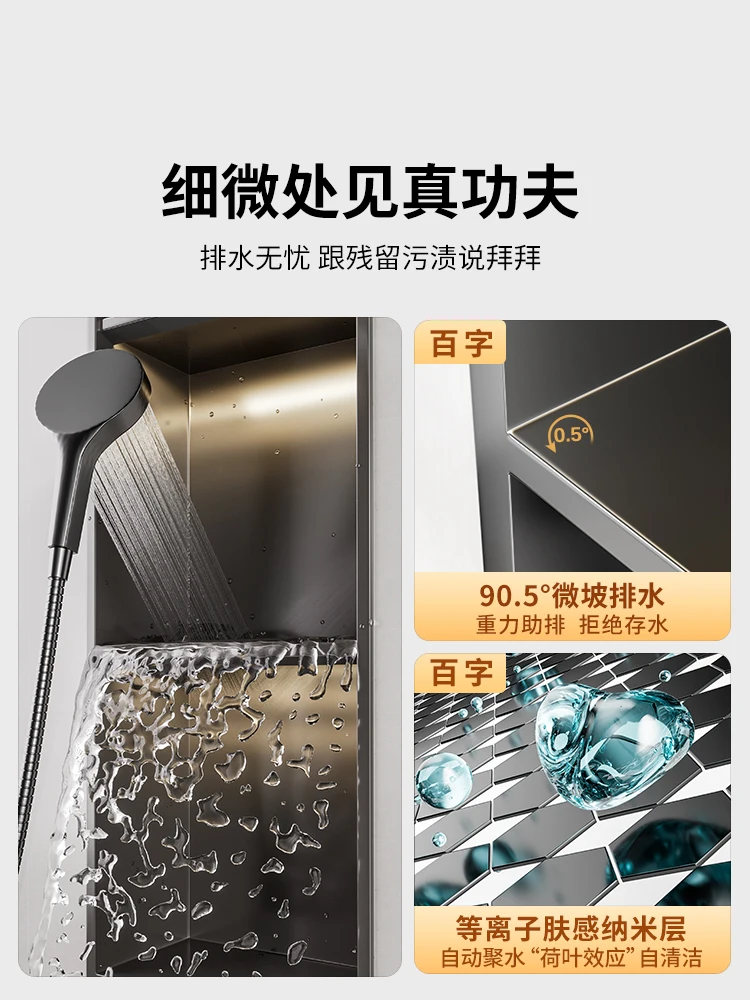 

Stainless steel niche bathroom embedded toilet metal baffle rack finished TV cabinet niche customization