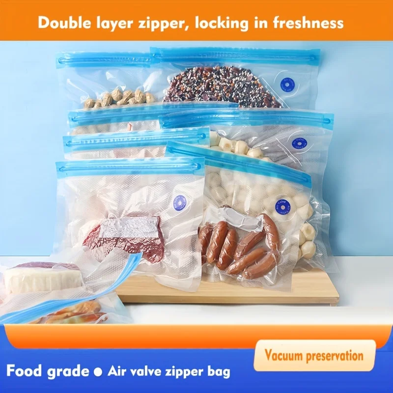 Reusable Vacuum Seal Food Storage Bags - Durable, Leakproof & Transparent For Kitchen Organization And Keeping Produce Fresh