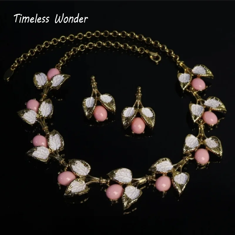 

Timeless Wonder Fancy Enamel Resin Fruit Necklace N Stud Earrings for Women Designer Jewelry Set Trendy Rare Top Gift Cute 2612