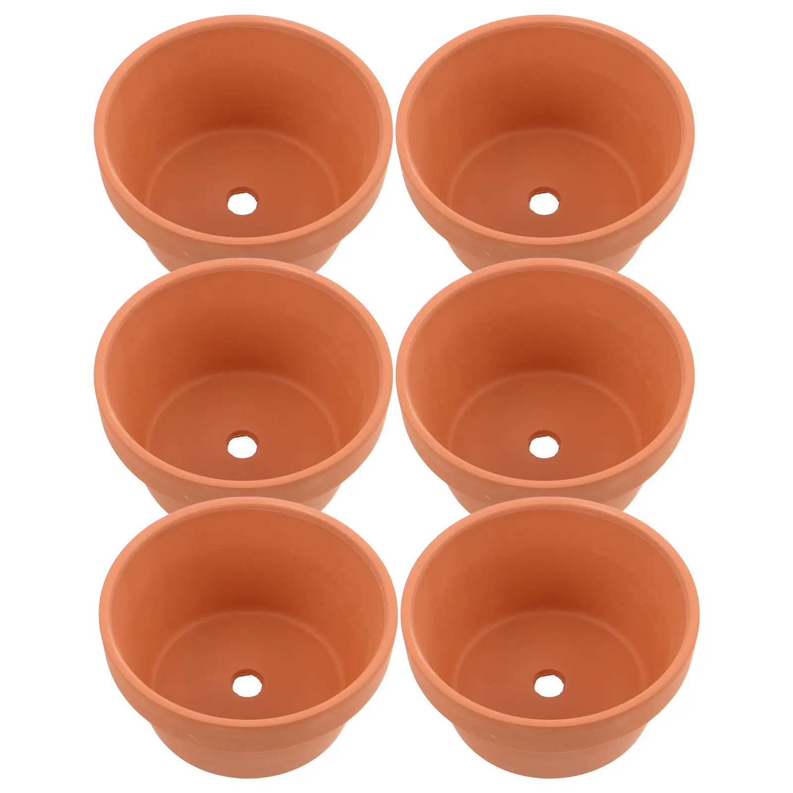 

Набор из 6 терракотовых мини-горшков для цветов, глиняные кашпо в деревенском стиле для суккулентов и кактусов, для дома и улицы, 11x6 см