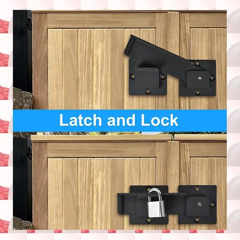 

ABGN Flip Gate Latch Lock, Adjustable Flip Gate Latch Lock With 3 Padlock Hole, Heavy Duty Aluminum Alloy Door Latch