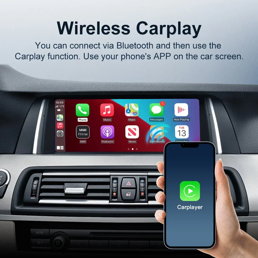 

CarPlay For BMW 5 Series 520 523 525 F10 F11 10.25" Car Radio CIC NBT System screen Wireless Android Auto Multimedia Player
