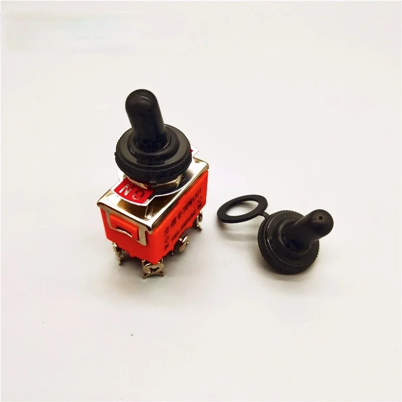 1pcs One Orange E-ten Car, Motorcycle, Boat, Model, Heavy SPST Terminal Switch on-off-on-off Toggle Switch and Waterproof Cap,