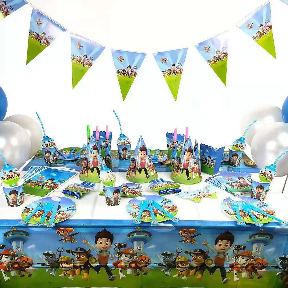 Paw Patrol decorazioni per feste di compleanno stoviglie tovaglioli piatti regalo Gag palloncini decorazioni di compleanno forniture per feste