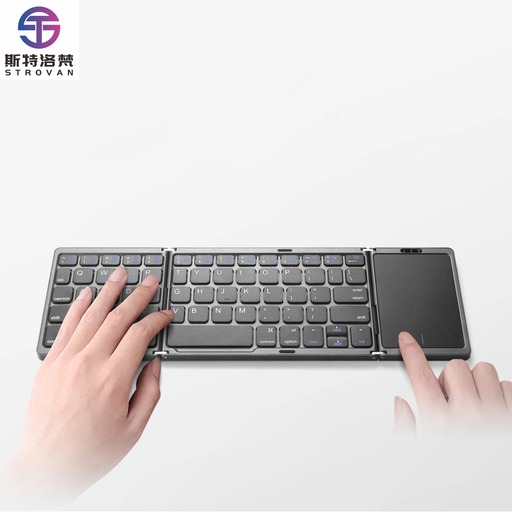 

B089T Foldable BT Keyboard with Touchpad Numeric Keypad Travel Key Board for Windows Tablet Mini Bt Wireless Keyboard
