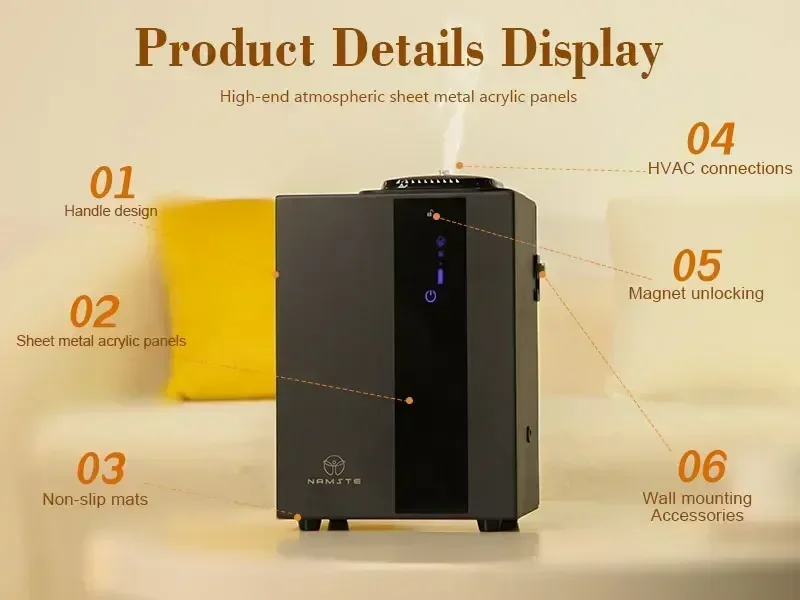 NAMSTE 4000m³ Bluetooth HVAC Home Appliance Essential Oi Diffuser 800ML Metal Commercial Place Air Freshener Home Aroma Diffuser