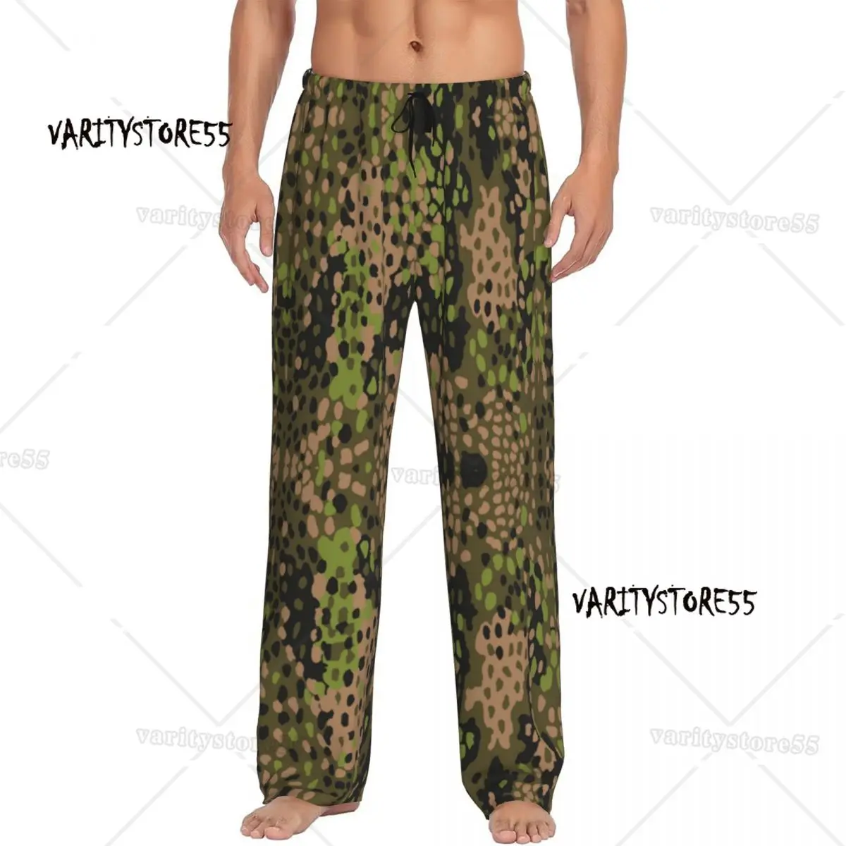 Custom Camo Pajama Pants for Men Germany Camouflage Sleepwear Lounge Sleep Bottoms Stretch with Pockets