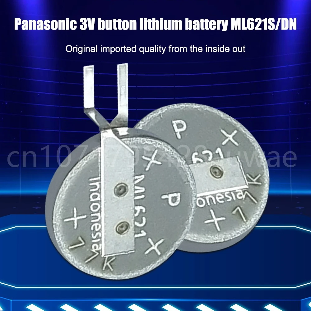 Panasonic Original Brand New ML621 ML621S ML-621S/DN 3V 5.5mAh Rechargeable RTC Coin Button Battery with Pins Plug