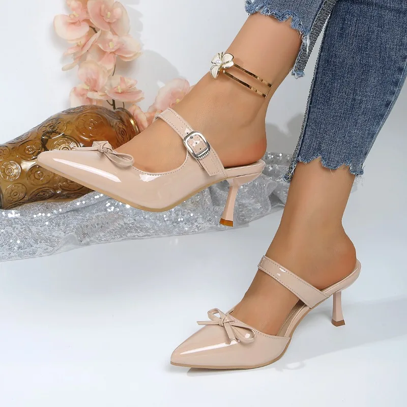 Schlanke Vielseitige Leichte Superweiche High Heels mit Schleife und Stilettoabsatz