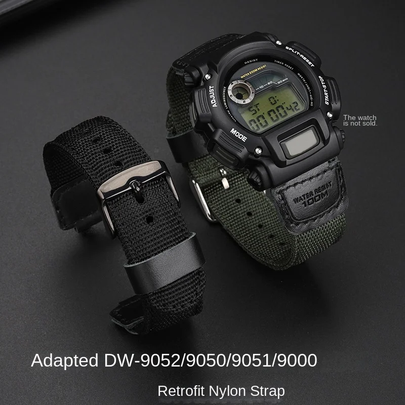 

16mm watch strap For Casio DW-9052 DW-9050 DW-9051 DW-9000 electronic watch modified with nylon canvas strap Sports bracele