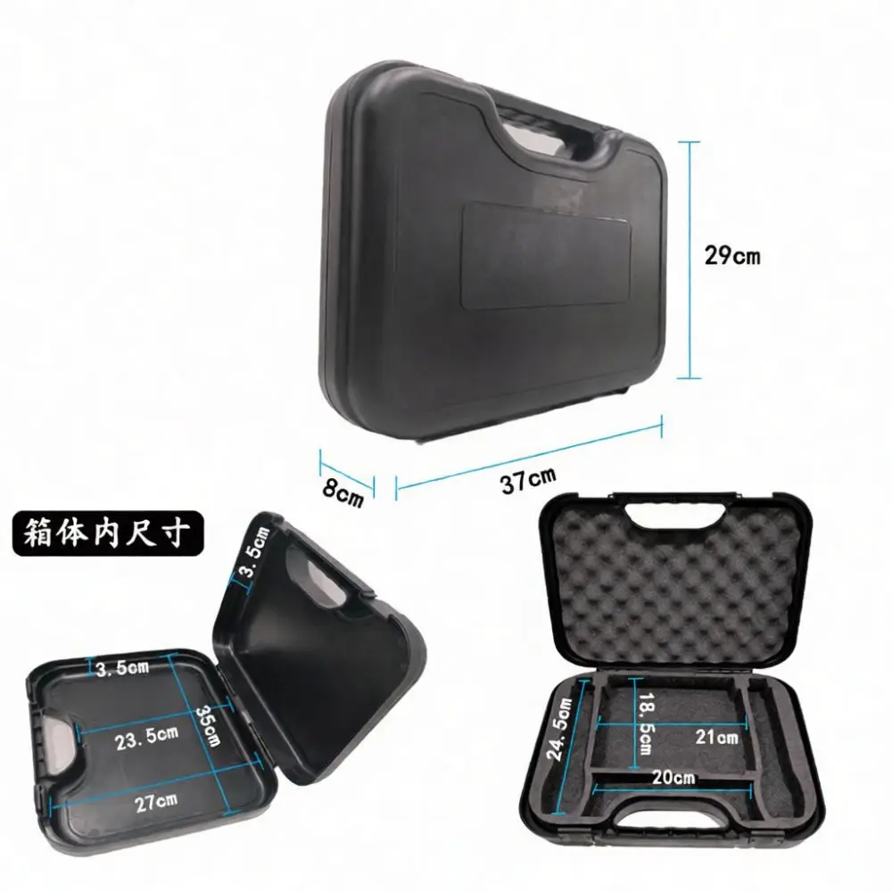 Large Portable Tool Storage Box Heavy Duty Plastic Carry Case For Wireless Mic Audio Equipment And Technical Samples Black