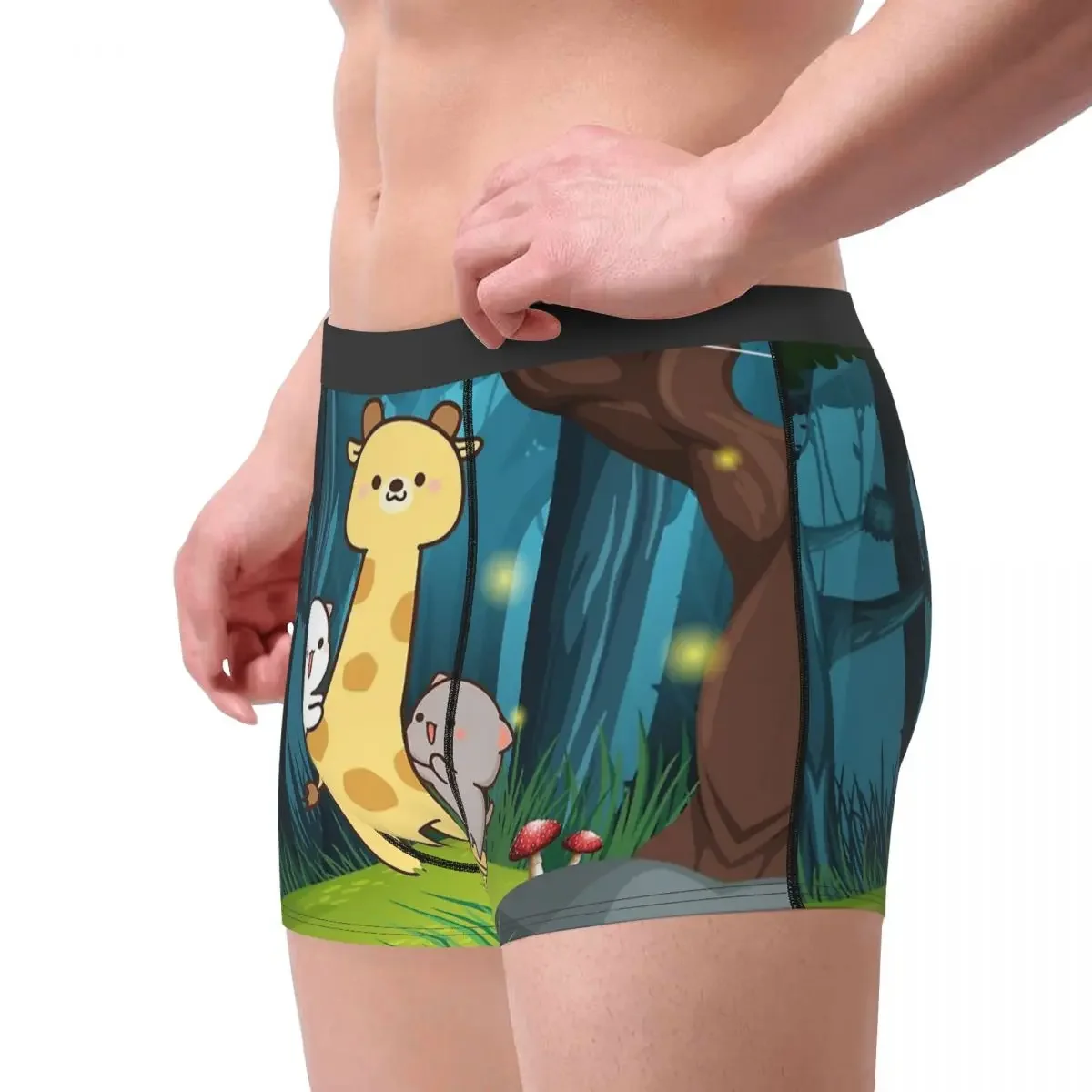 Goma With A Lovely Giraffe In Jungle Peach Cat Underpants Breathbale Panties Male Underwear Comfortable Shorts Boxer Briefs