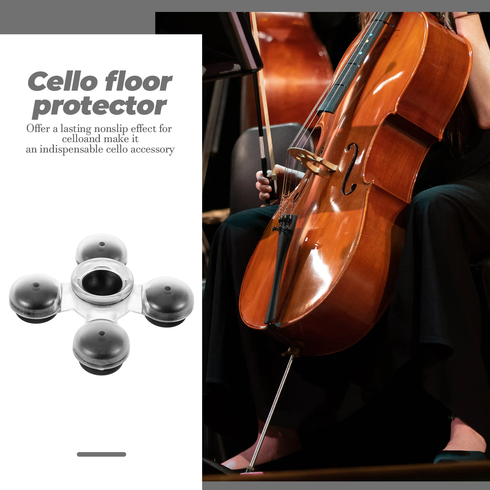 Ancoraggio per puntale per violoncello Cuscino antiscivolo in gomma ABS Forniture per strumenti a corda con tappo per puntale per violoncello professionale