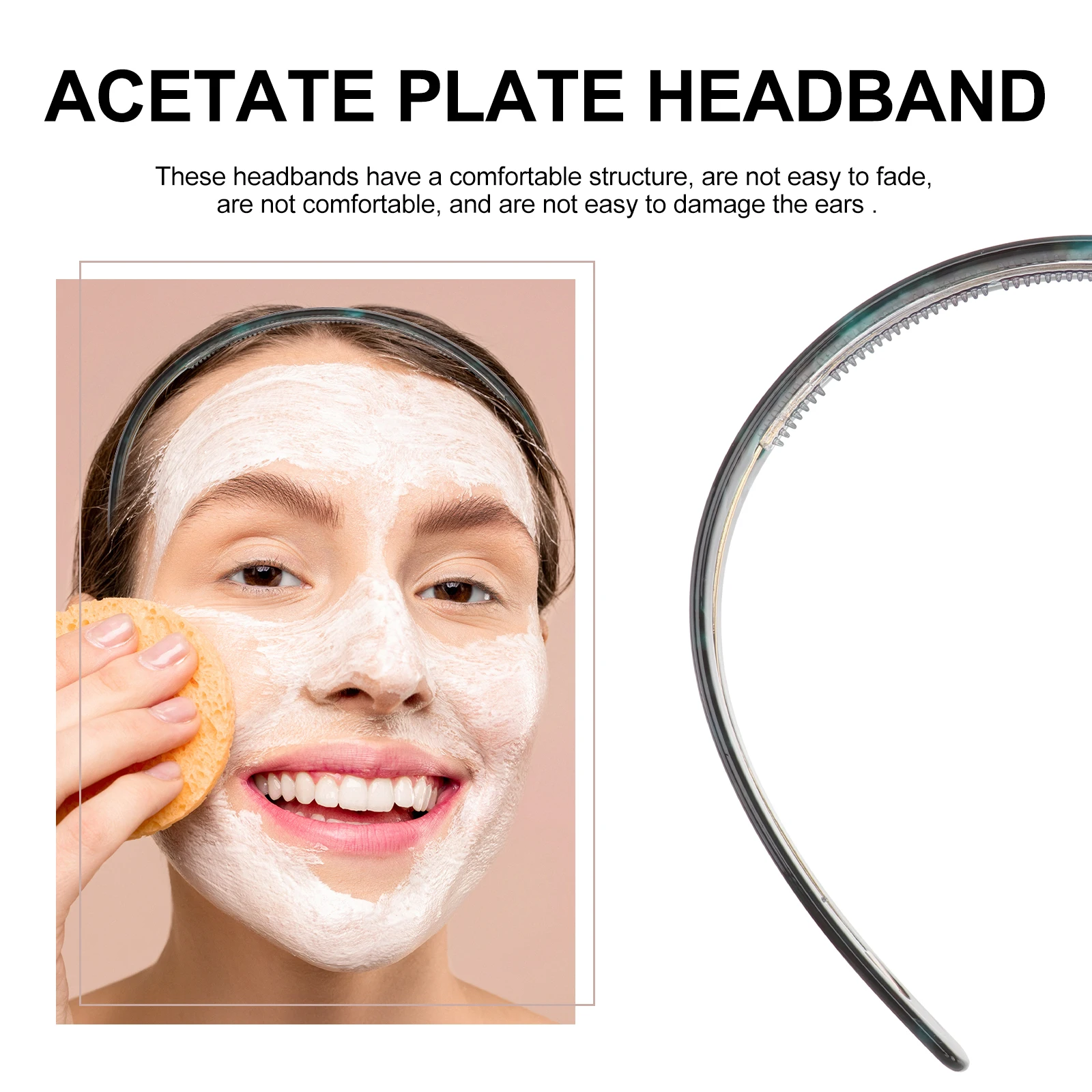 

Hair Accessories Acetate Headbands for Girls Women Face Washing Non Slip Decorative Shower Headdress Travel Daily Use Hair Care