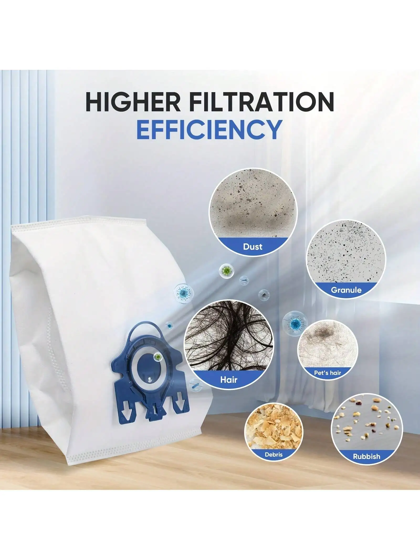 10 عبوات من استبدال أكياس الغبار ثلاثية الأبعاد تنطبق على المكانس الكهربائية Mie--le GN، Mie--le Classic C2، C3، S2، S5، S8، S400