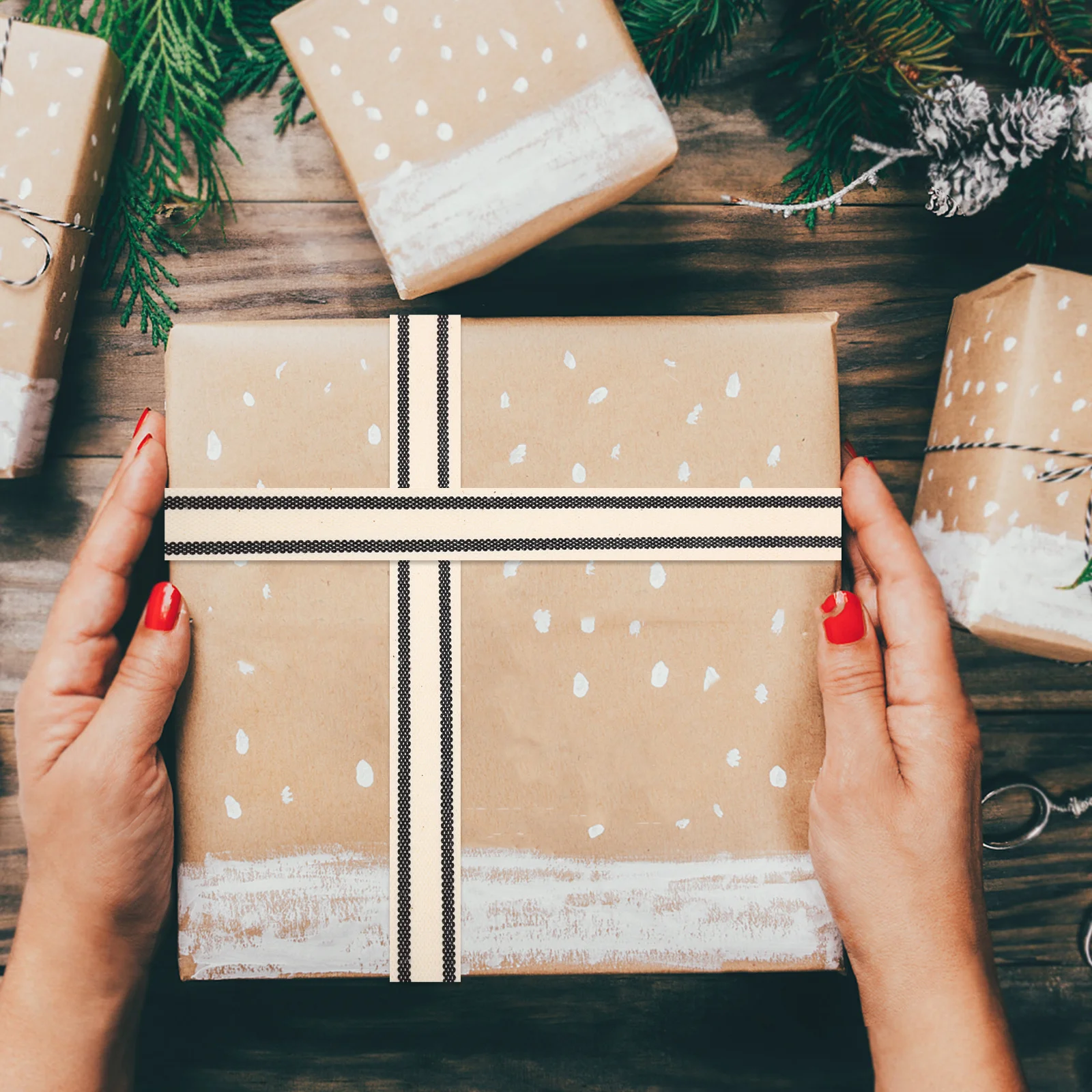 

Black Cotton Grosgrain Double-Sided Stitched Ribbon 1.5cm 10 Yard for Valentine Wedding DIY Craft Present Wrapping Decoration