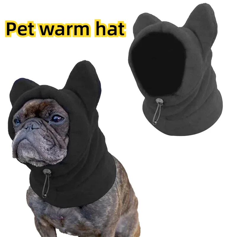 Gorro de invierno para mascotas, gorro cálido de lana para perros, conjunto de bufanda con capucha y orejas, gorro para perros y gatos, orejeras cálidas, accesorios de calidez para perros, trajes