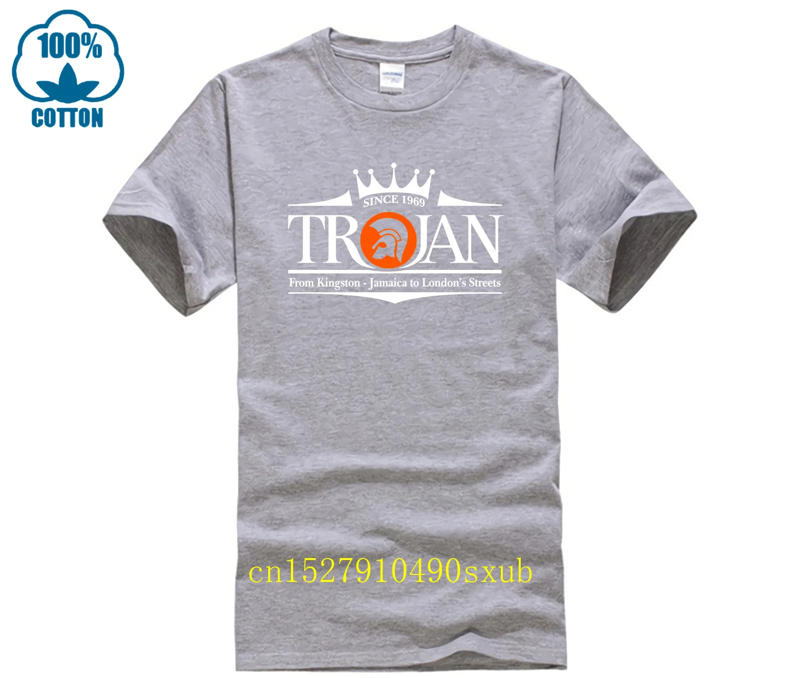 Trojan Records British Label Logo Men\'s T-shirt Tee Size S 4XL