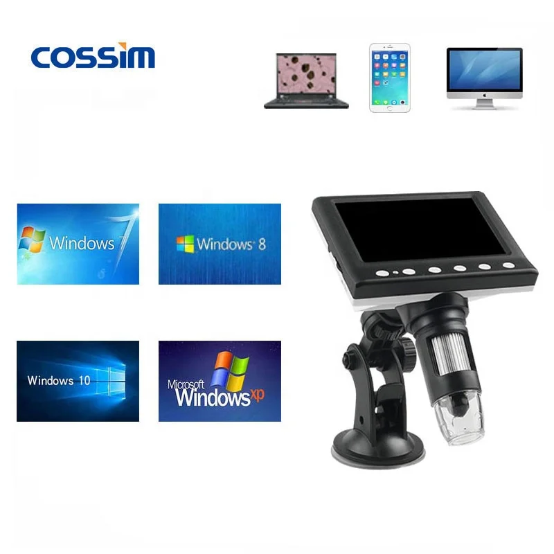 Portable 1000X 4.3" 1080P Digital LCD USB2.0 Soldering Electronic Wireless Digital Microscope With Vacuum Suction Cup