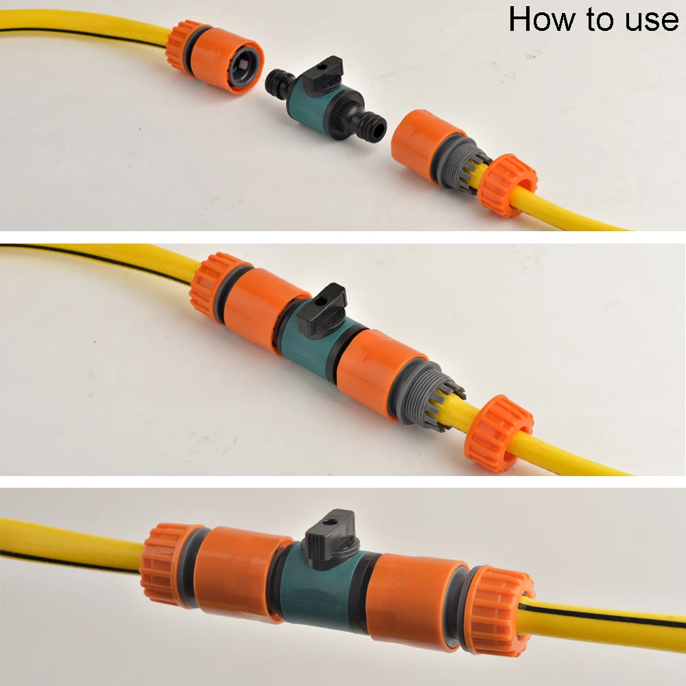 1/2\'\' 3/4\'\' 1\'\' Tap Hose Quick Connecter Valve Nipple OD16mm 20mm 32mm Garden Hose Waterstop Fittings Watering Gun Adapter
