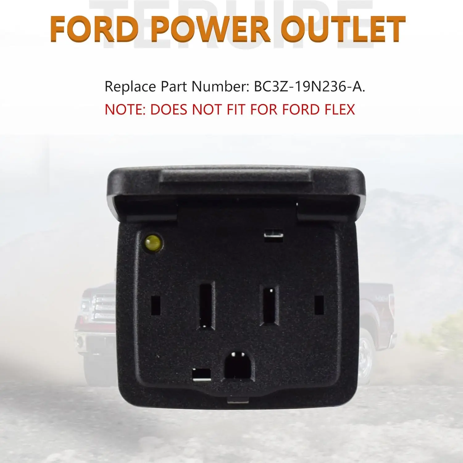 110V AC Power Outlet Replacement for Ford/Lincoln Center Console Rear 150W Adapter Plug BC3Z-19N236-A