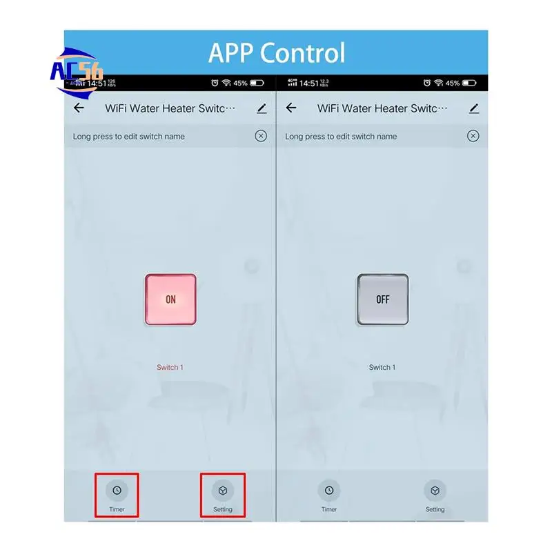 

AC56-Smart Life переключатель котла Wi-Fi 20A автоматический выключатель высокой мощности для освещения водонагревателя A/C работает для Google Home Alexa