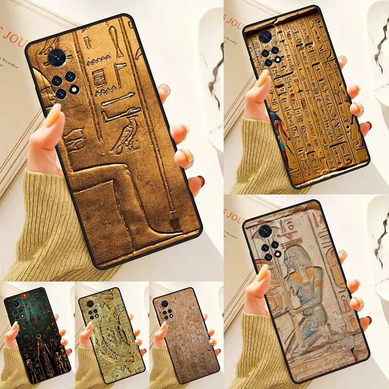 Funda Mural tallada de mitología del Antiguo Egipto para Samsung Galaxy S24 Plus S23 S20 S21FE Lite S22 Ultra Note 20 S9 S10