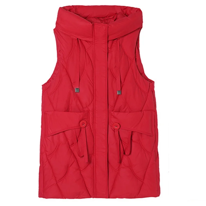 Women's Down Cotton Vest Coat 2026 Autumn Winter New Loose Elegant Lady Outerwear Temperament Versatile Ladies Waistcoat Jacket
