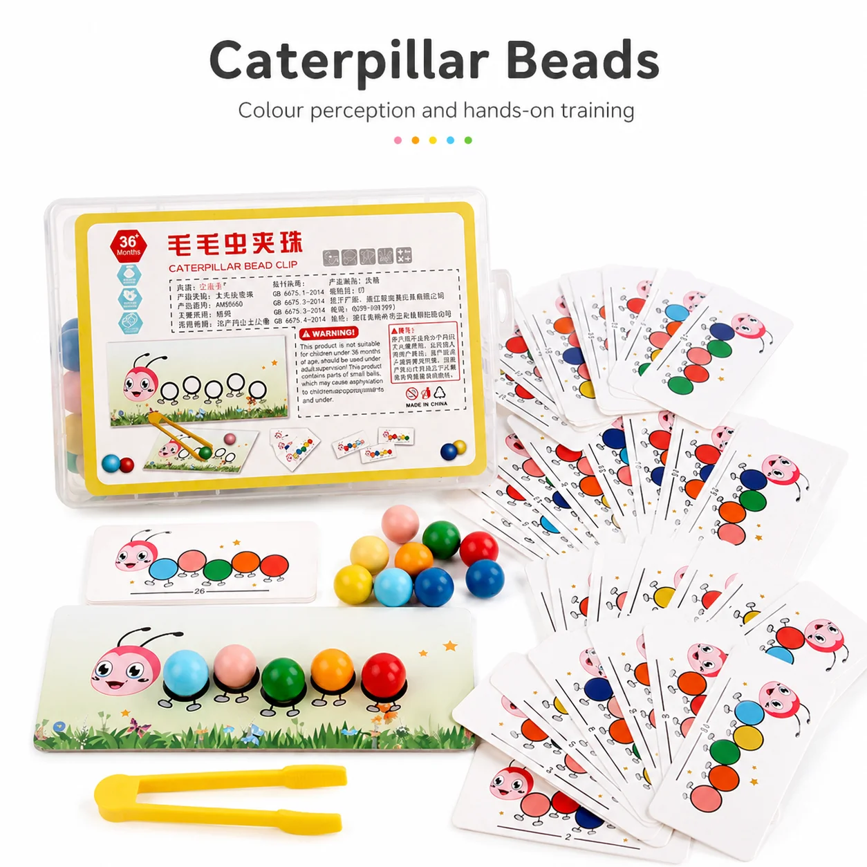 Clip Beads Toys Color Sorting Montessori Toy Educational Preschool Learning Toys Gifts Fine Motor Skill Toy For Preschool Kids