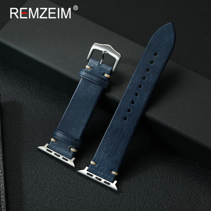 

Vintage Handmade Leather Watch Band for Apple Watch 38/40/41/42/44/45/46/49mm for Iwatch 1-10 SE Ultra 2 Watchbands Bracelet