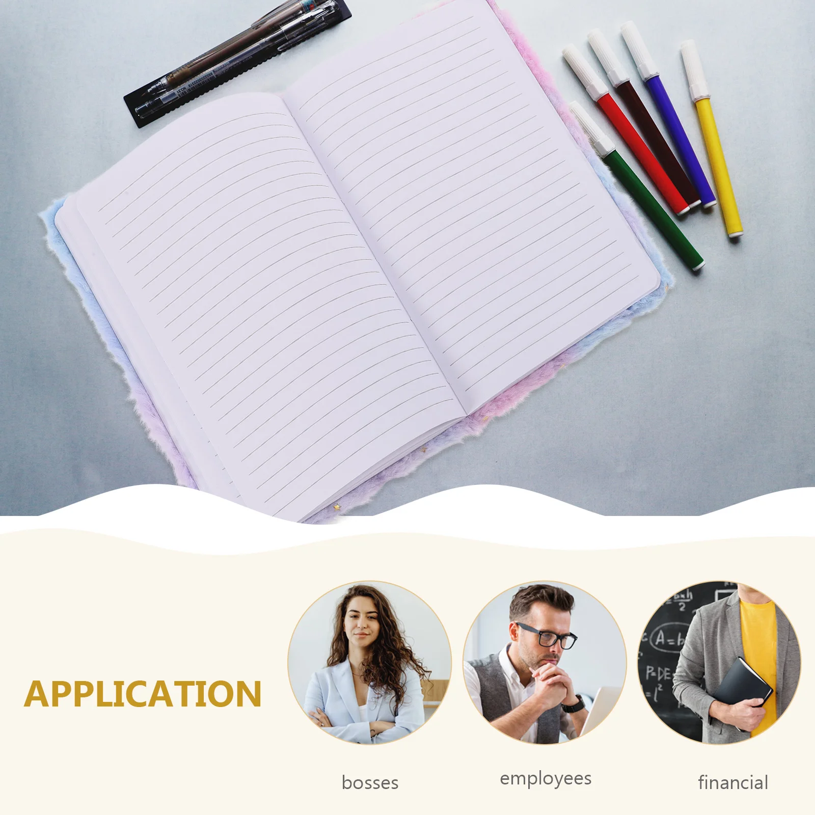 Plush Notebook Small Novelty Notebooks Felt Notepads for Women Diary Cartoon Pattern Notes Girl