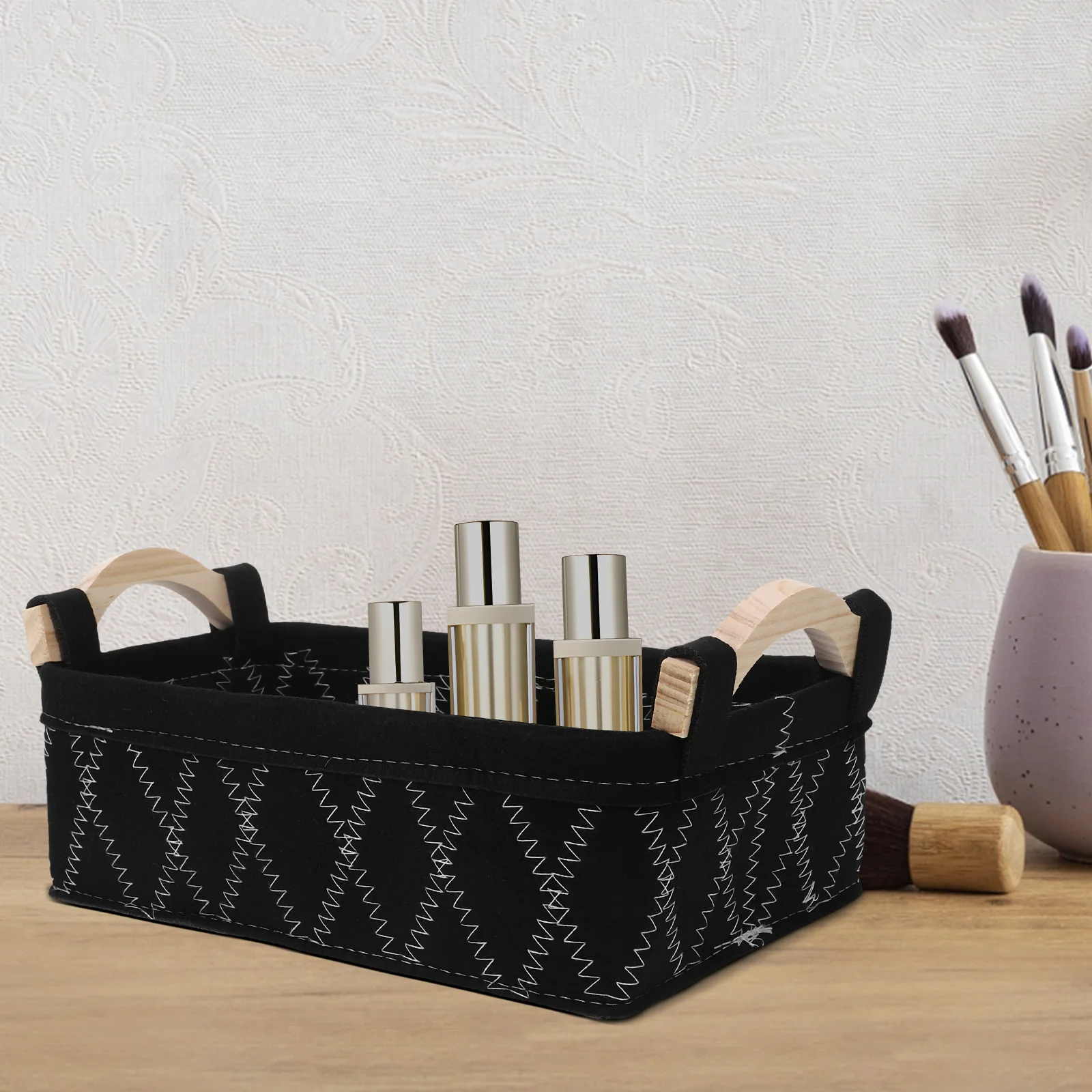 

Storage Basket Felt Bin Decors Cord Organizer Decorative Baskets Cute for Home Rectangle Electric Wire Fabric Book