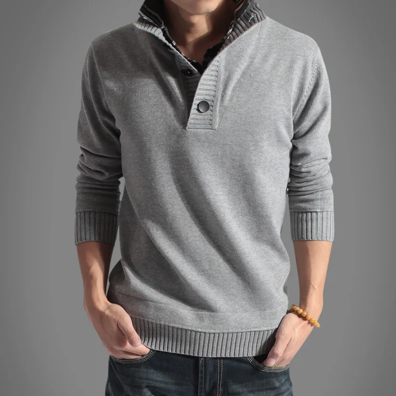 Suéter de Punto para Hombre, Estilo Coreano, Cuello Alto, Cómodo, sor Medio, Primavera-Otoño, Corte Ajustado, Moderno, Man...