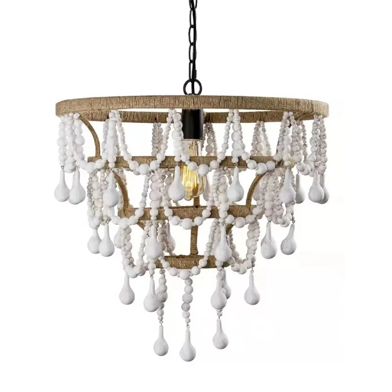 French Restaurant Pendant Light Bohemian  Beads Vintage Living Room Bar Counter Light Fixture European Pendant Lamp