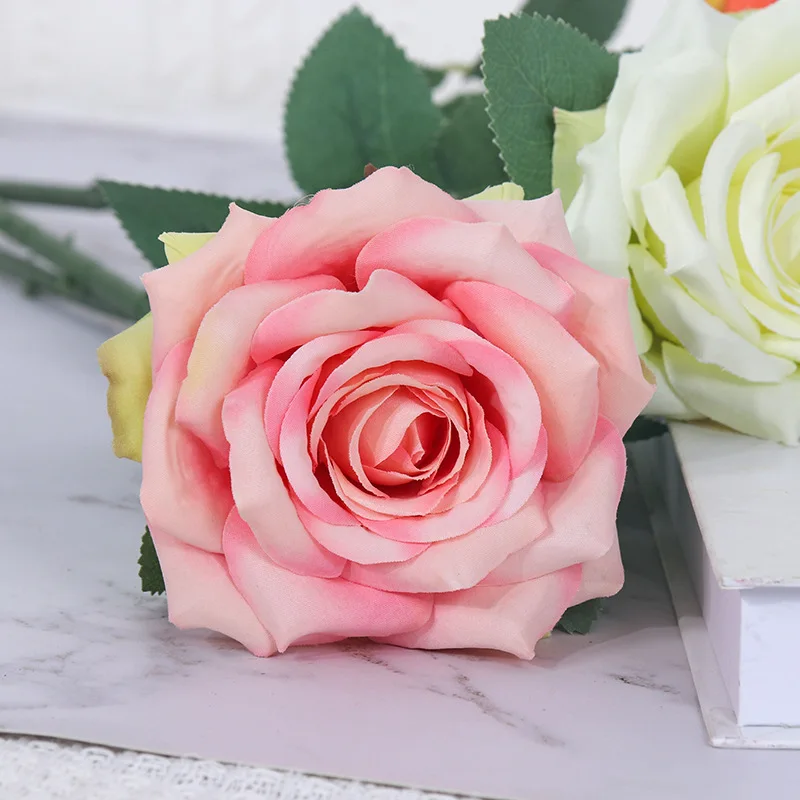 Flor Artificial de seda rosa, decoración para el hogar, boda, Hotel, ingeniería, suave, 42CM
