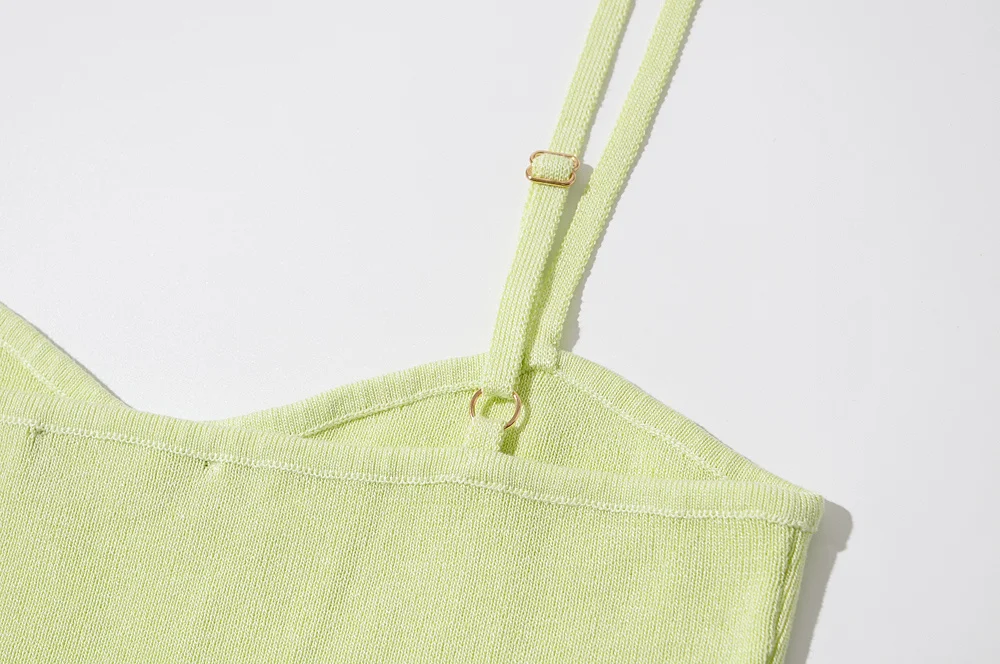 Withered 2024 Ins Blogger High Street Knitted Sexy Camisole Crop Tops Cotton Colorful Summer Beach Short Tshirts Women